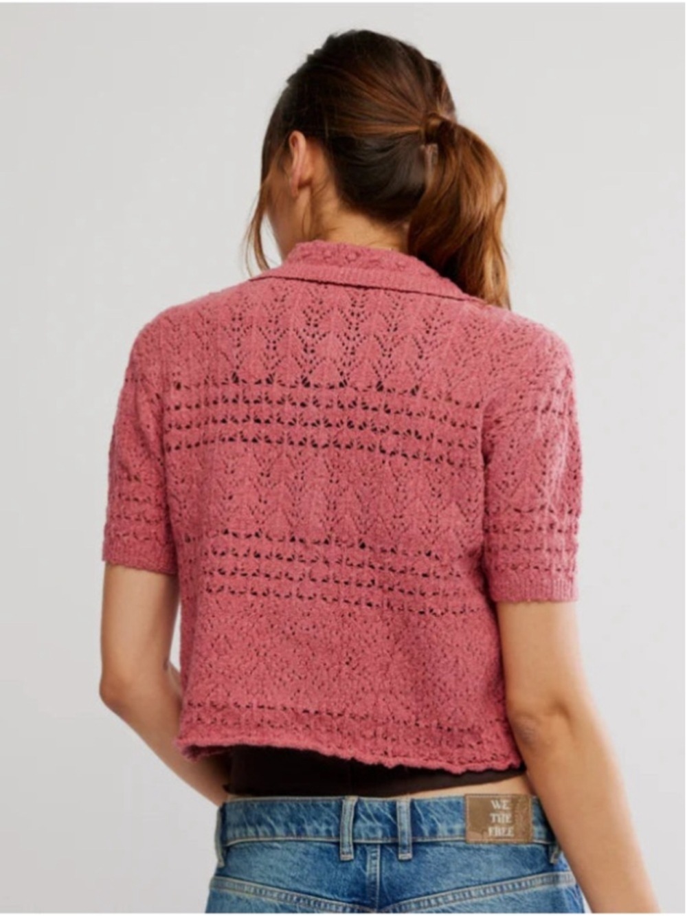 FREE PEOPLE DAILY CARDIGAN FADED ROSE SIZE M - Picture 3 of 12